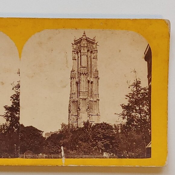 ANTIQUE Stereograph Card Church of St. Jacques de la Boucherie Paris - Picture 2 of 4